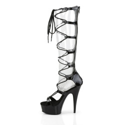 Pleaser DELIGHT-698 Knee High Heeled Platform Sandals