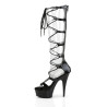 Pleaser DELIGHT-698 Knee High Heeled Platform Sandals