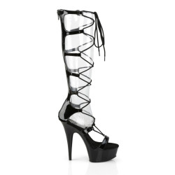 Pleaser DELIGHT-698 Knee High Heeled Platform Sandals