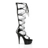 Pleaser DELIGHT-698 Knee High Heeled Platform Sandals