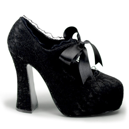 Demonia DEMON-11 Satin Lace Chunky Platform Pumps