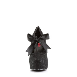 Demonia DEMON-11 Satin Lace Chunky Platform Pumps