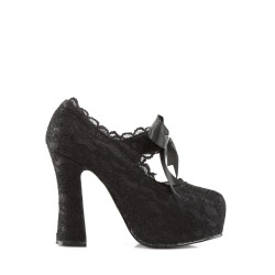 Demonia DEMON-11 Satin Lace Chunky Platform Pumps
