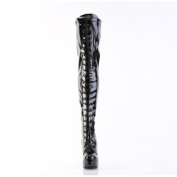 Pleaser ELECTRA-3023 Patent Platform Thigh High Boots