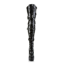 Pleaser ELECTRA-3028 Patent Platform Thigh High Boots
