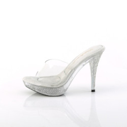 Fabulicious ELEGANT-401 Transparent Heeled Mules Women