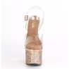 Pleaser ESTEEM-708CHLG Rose Gold Chrome High Heels