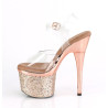 Pleaser ESTEEM-708CHLG Rose Gold Chrome High Heels