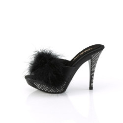Fabulicious ELEGANT-401F Black Feathers Vegan Leather
