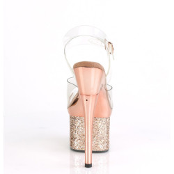 Pleaser ESTEEM-708CHLG Rose Gold Chrome High Heels