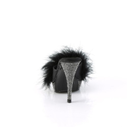 Fabulicious ELEGANT-401F Black Feathers Vegan Leather