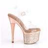 Pleaser ESTEEM-708CHLG Rose Gold Chrome High Heels