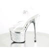 Pleaser ESTEEM-708CHLG Silver Chrome Platform High Heels