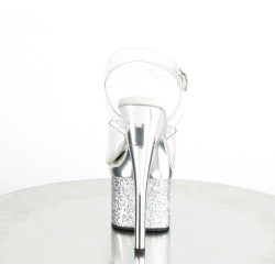 Pleaser ESTEEM-708CHLG Silver Chrome Platform High Heels