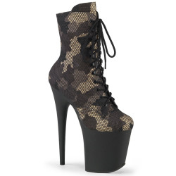 Pleaser FLAMINGO-1020CM Green Camouflage Mesh Black