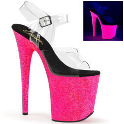 Pleaser FLAMINGO-808UVG Neon Pink Exotic Pole High Heels