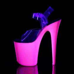 Pleaser FLAMINGO-808UVG Neon Pink Exotic Pole High Heels
