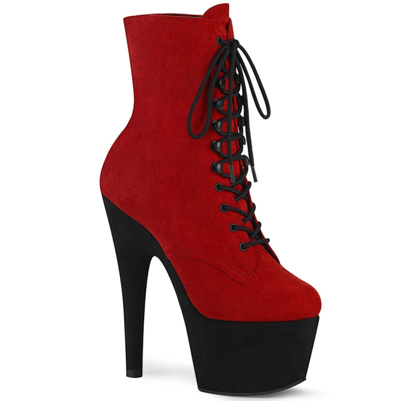 Pleaser ADORE-1020FSTT Red Vegan Suede Black Sale Women Pleaser ADORE-1020FSTT Red Vegan Suede Black Sale Women