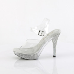 Fabulicious ELEGANT-408 Clear Strass Heeled Sandals
