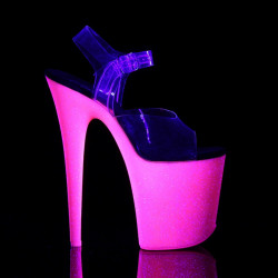 Pleaser FLAMINGO-808UVG Neon Pink Exotic Pole High Heels