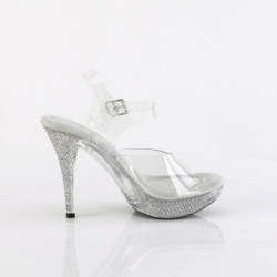 Fabulicious ELEGANT-408 Clear Strass Heeled Sandals