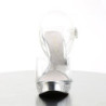 Fabulicious ELEGANT-408 Clear Silver Heeled Sandals