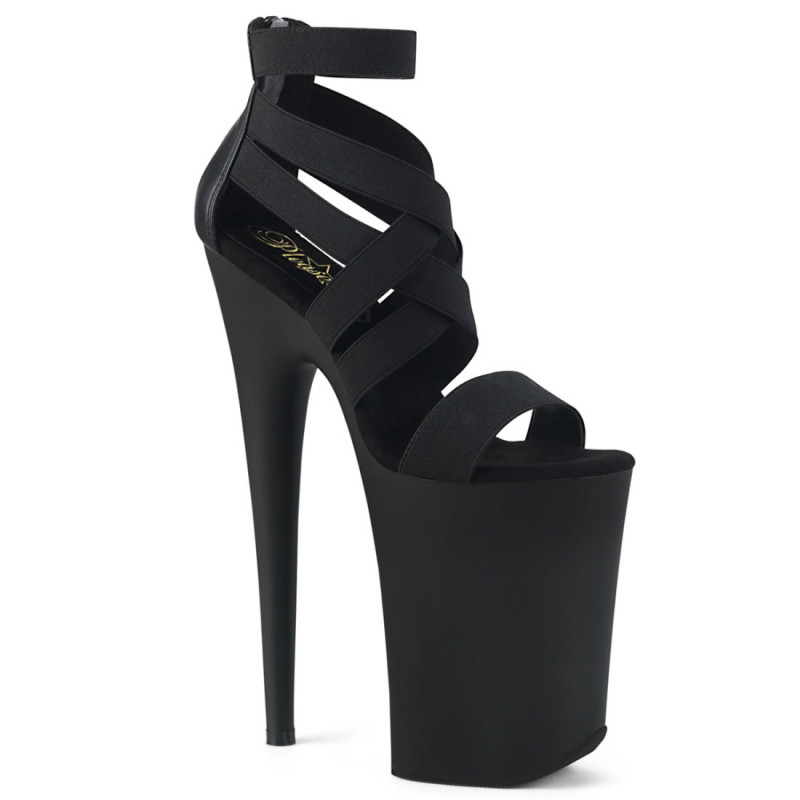 Pleaser INFINITY-969 Black Vegan Leather Blackr Sale