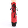 Pleaser ADORE-1020FSTT Red Vegan Suede Black Sale Women