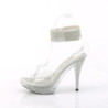 Fabulicious ELEGANT-442 Clear Heeled Ankle Cuff Sandals