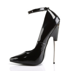 Devious SCREAM-12 Black Spike Steel Heels Stiletto Pumps