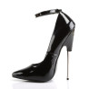 Devious SCREAM-12 Black Spike Steel Heels Stiletto Pumps