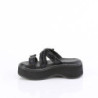 Demonia EMILY-07 Black Vegan Platform Women Mules