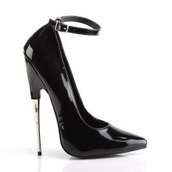 Devious SCREAM-12 Black Spike Steel Heels Stiletto Pumps