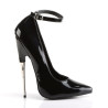 Devious SCREAM-12 Black Spike Steel Heels Stiletto Pumps