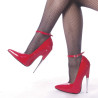 Devious SCREAM-12 Red Spike Steel Heels Stiletto Pumps