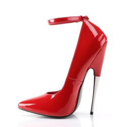 Devious SCREAM-12 Red Spike Steel Heels Stiletto Pumps