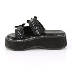 Demonia EMILY-100 Black Vegan Platform Women Mules