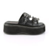 Demonia EMILY-100 Black Vegan Platform Women Mules