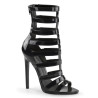 Pleaser SEXY-52 Black Patent High Heeled Ankle Boots