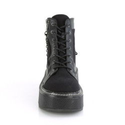 Demonia EMILY-114 Black Canvas Vegan Platform Women Boots
