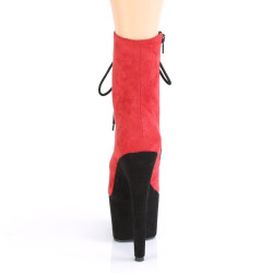Pleaser ADORE-1020FSTT Red Vegan Suede Black Sale Women