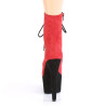 Pleaser ADORE-1020FSTT Red Vegan Suede Black Sale Women