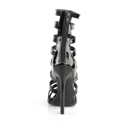 Pleaser SEXY-52 Black Patent High Heeled Ankle Boots