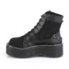 Demonia EMILY-114 Black Canvas Vegan Platform Women Boots