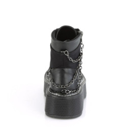Demonia EMILY-114 Black Canvas Vegan Platform Women Boots