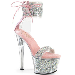Pleaser SKY-327RSI Silver Strass Rose Sale Women