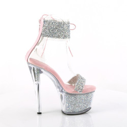 Pleaser SKY-327RSI Silver Strass Rose Sale Women