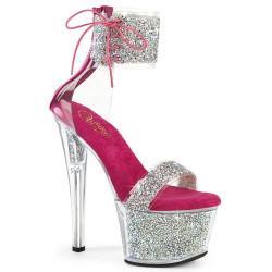 Pleaser SKY-327RSI Silver Strass Pink Sale Women