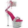Pleaser SKY-327RSI Silver Strass Pink Sale Women