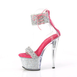 Pleaser SKY-327RSI Silver Strass Pink Sale Women